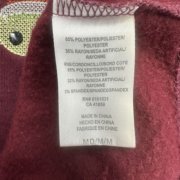 Star Wars Christmas Sweatshirt Womens Medium M Red Baby Yoda Long Sleeve Holiday - Picture 9 of 11